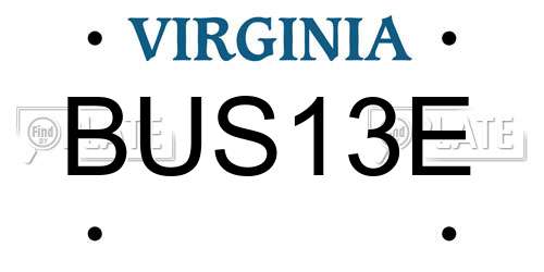 BUS13E Virginia License Plate