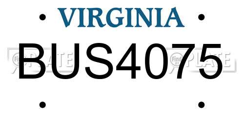BUS4075 Virginia License Plate