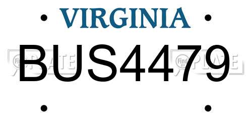 BUS4479 Virginia License Plate