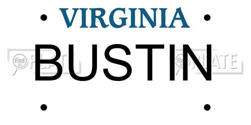 BUSTIN Virginia License Plate
