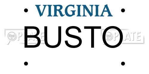 BUSTO Virginia License Plate