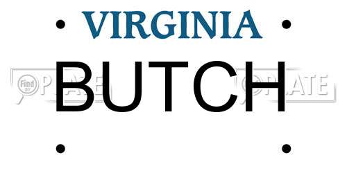 BUTCH Virginia License Plate