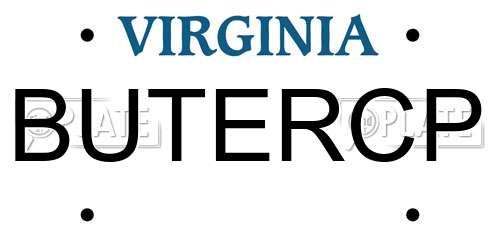 BUTERCP Virginia License Plate