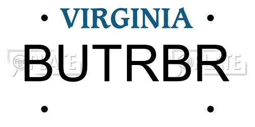 BUTRBR Virginia License Plate
