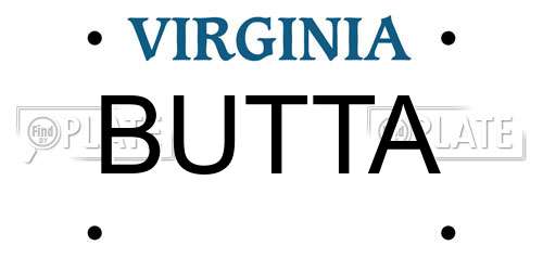 BUTTA Virginia License Plate