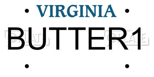 BUTTER1 Virginia License Plate