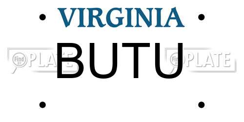 BUTU Virginia License Plate
