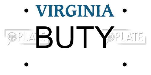 BUTY Virginia License Plate