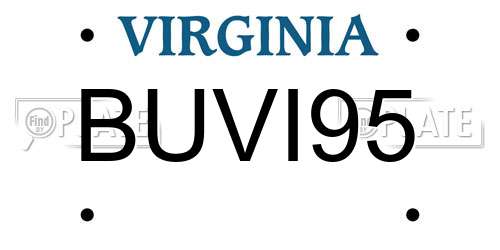 BUVI95 Virginia License Plate