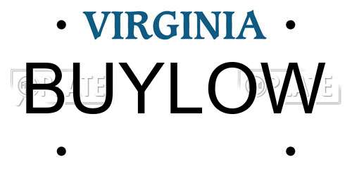 BUYLOW Virginia License Plate