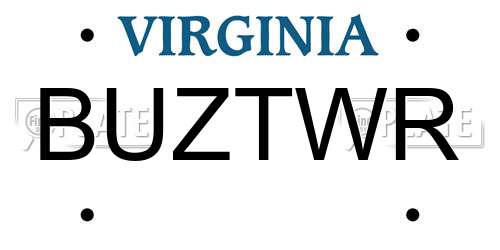 BUZTWR Virginia License Plate