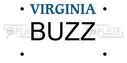 BUZZ Virginia License Plate