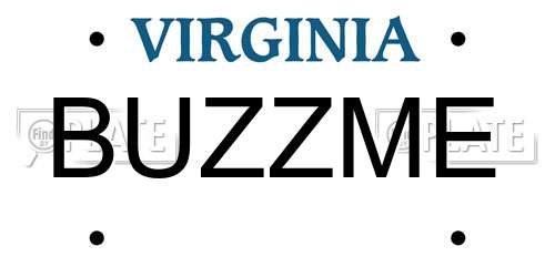 BUZZME Virginia License Plate
