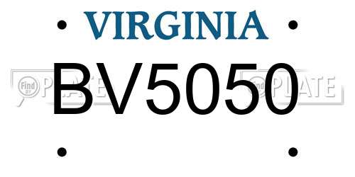 BV5050 Virginia License Plate