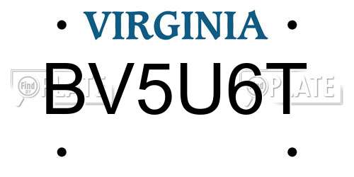 BV5U6T Virginia License Plate