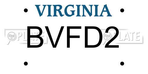 BVFD2 Virginia License Plate