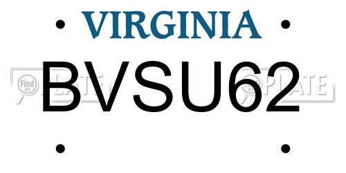 BVSU62 Virginia License Plate
