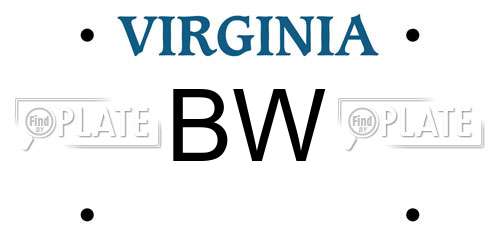 BW Virginia License Plate