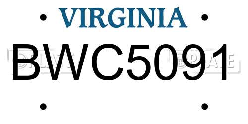 BWC5091 Virginia License Plate