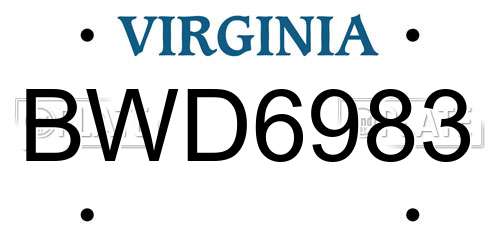 BWD6983 Virginia License Plate