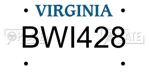 BWI428 Virginia License Plate