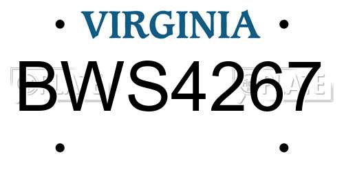 BWS4267 Virginia License Plate