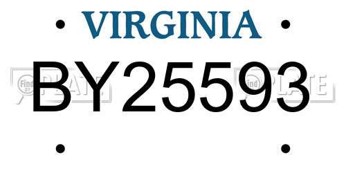 BY25593 Virginia License Plate