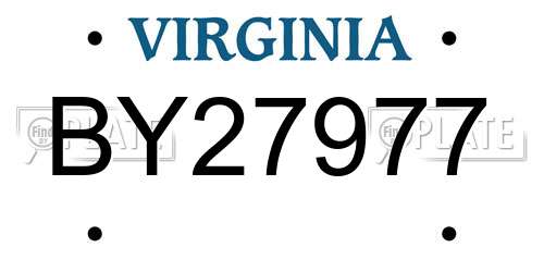BY27977 Virginia License Plate