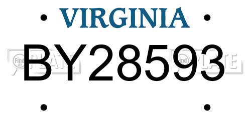 BY28593 Virginia License Plate