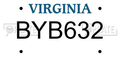 BYB632 Virginia License Plate
