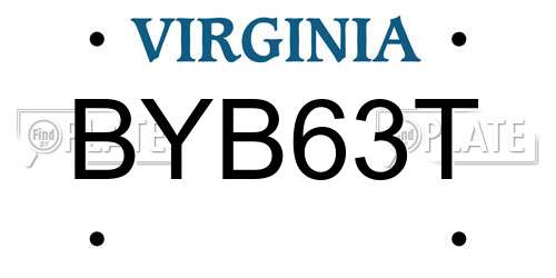 BYB63T Virginia License Plate