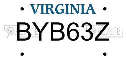 BYB63Z Virginia License Plate