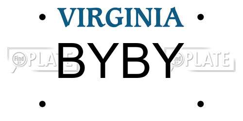 BYBY Virginia License Plate