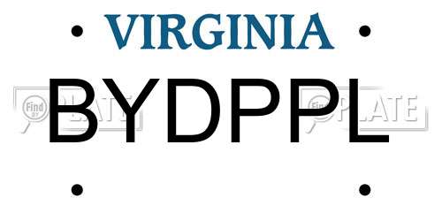 BYDPPL Virginia License Plate