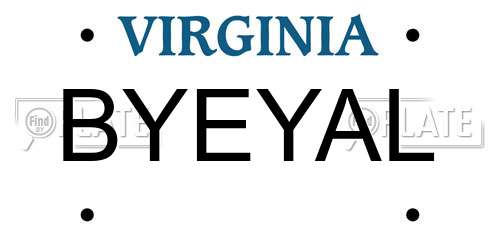 BYEYAL Virginia License Plate
