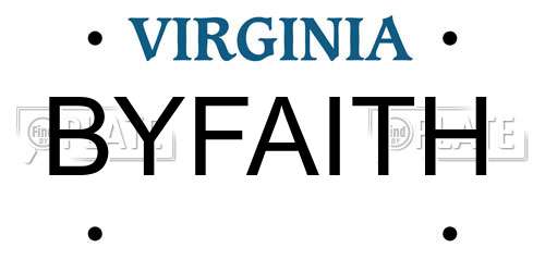 BYFAITH Virginia License Plate