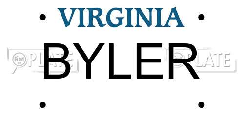 BYLER Virginia License Plate