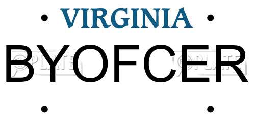 BYOFCER Virginia License Plate