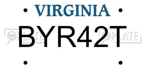 BYR42T Virginia License Plate
