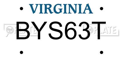BYS63T Virginia License Plate