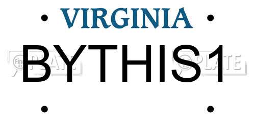 BYTHIS1 Virginia License Plate