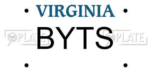BYTS Virginia License Plate