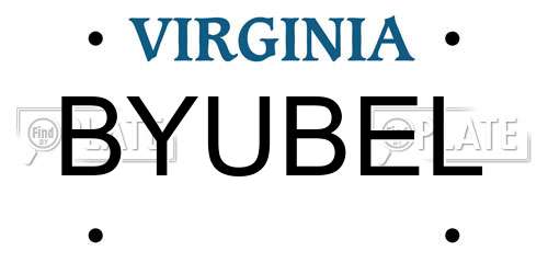 BYUBEL Virginia License Plate