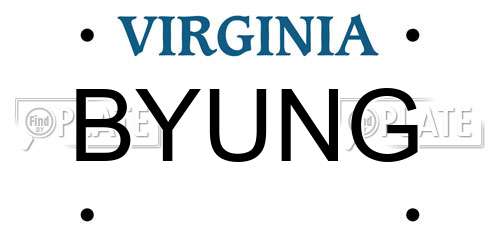 BYUNG Virginia License Plate