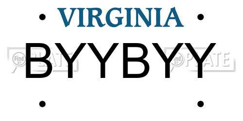 BYYBYY Virginia License Plate