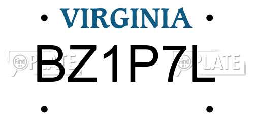 BZ1P7L Virginia License Plate