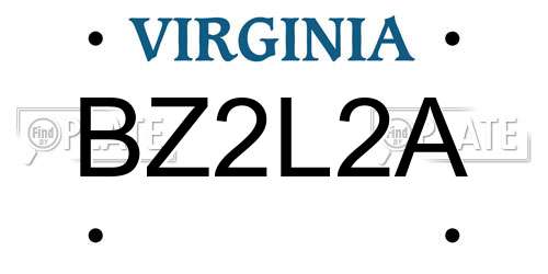BZ2L2A Virginia License Plate