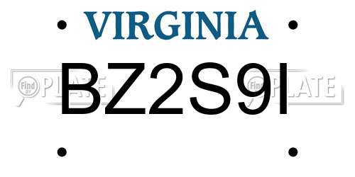 BZ2S9I Virginia License Plate