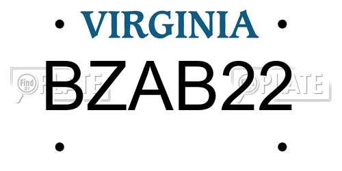 BZAB22 Virginia License Plate
