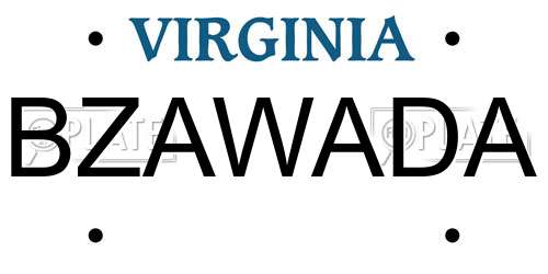 BZAWADA Virginia License Plate